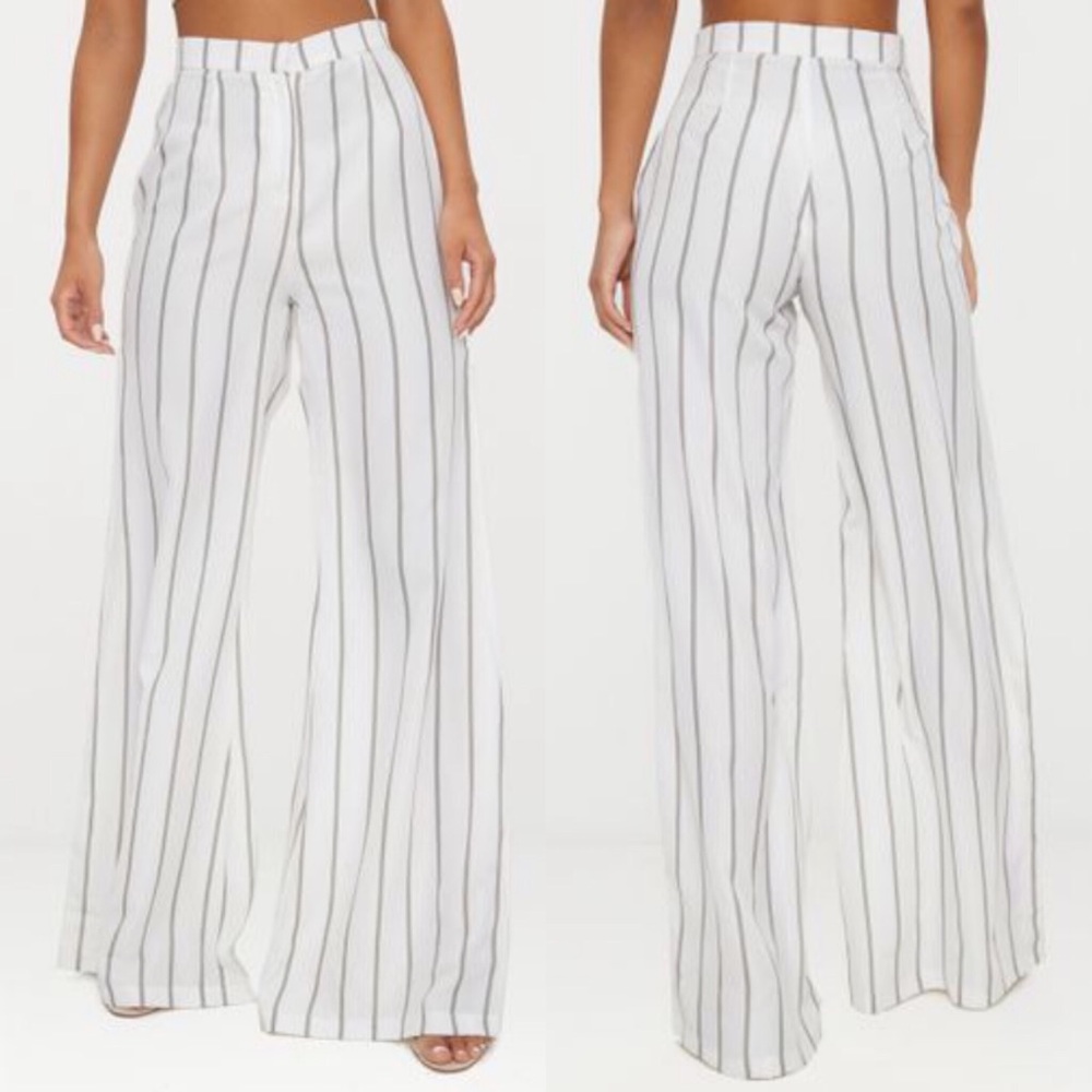 PRETTY LITTLE THING Striped Wide Leg Trousers